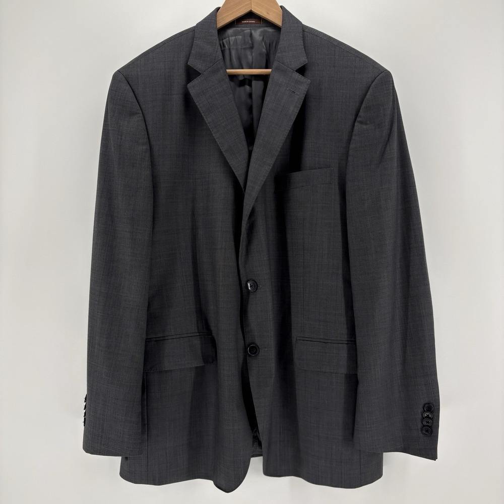Peter Millar 44R Charcoal Grey Micro Plaid Blazer 100% Wool